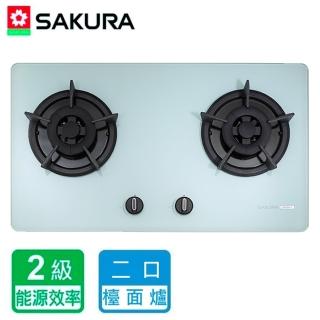 【SAKURA 櫻花】全省安裝  二口小面板易清檯面爐_白玻璃(G2522AG)