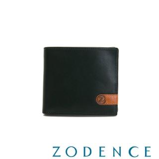 【ZODENCE 佐登司】TAI撞色進口牛皮4卡零錢袋短夾(深綠)