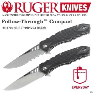 【CRKT】Ruger Follow-Through Compact銀刃折刀(#R1703銀平刃 #R1704銀半齒)