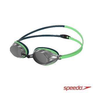 【SPEEDO】成人競技泳鏡 鏡面 Vengeance(北歐綠光藍)