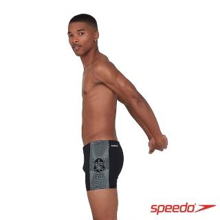 【SPEEDO】男 運動四角泳褲 達斯維達(黑/星際藍)