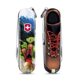 【VICTORINOX 瑞士維氏】限量迷你7用印花 瑞士刀(我愛登山 06223.L2002)