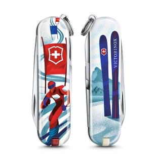 【VICTORINOX 瑞士維氏】限量迷你7用印花瑞士刀(滑雪比賽 06223.L2008)