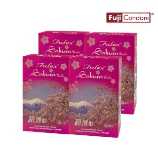 【Fulex夫力士】櫻花超薄型衛生套12入X4(保險套)