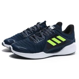 【adidas 愛迪達】休閒鞋 慢跑鞋 CLIMA COOL VENT SUMMER 深藍 螢光 透氣 男(FW3012)