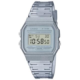 【CASIO 卡西歐】卡西歐鬧鈴電子錶-果凍藍(F-91WS-2 台灣公司貨)