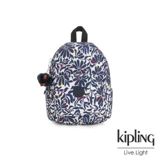 【KIPLING】舞動炫彩點綴花卉簡約大容量後背包-MALCOM