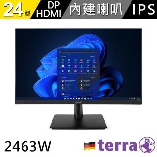 【terra 沃特曼】2463W 24型IPS LED廣視角無邊框螢幕(3年保固/內建喇叭/零閃屏、抗藍光)