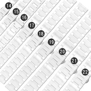 【Watchband】14.15.16.17.18.19.20.21.22 mm / 各品牌通用 亮麗陶瓷 快拆錶耳 蝴蝶扣 陶瓷錶帶(白色)