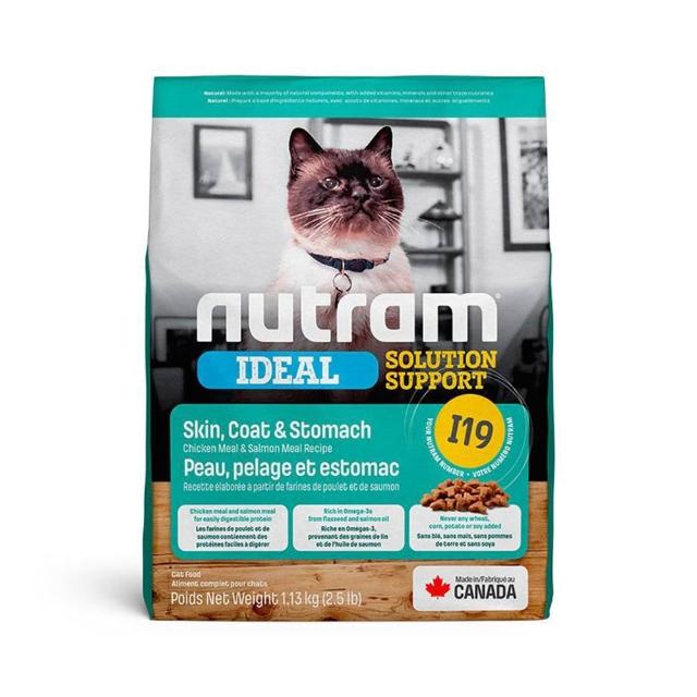 【Nutram 紐頓】2包組-I12/I17/I19無穀專業理想系列貓飼料1.13kg/2.5lb(體重管理/化毛/三效強化)