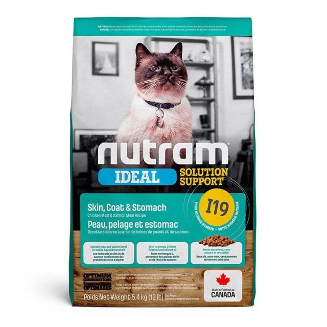 【Nutram 紐頓】I12/I17/I19無穀專業理想系列貓飼料 5.4kg/12lb(體重管理/化毛/三效強化、貓糧)