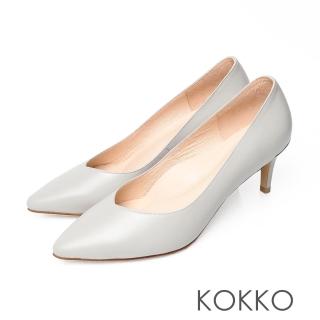 【KOKKO 集團】優雅尖頭小牛皮迷人細高跟鞋(薄荷綠)