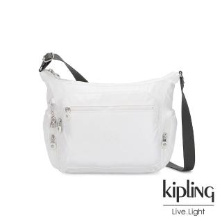 【KIPLING】時尚極簡白多袋實用側背包-GABBIE
