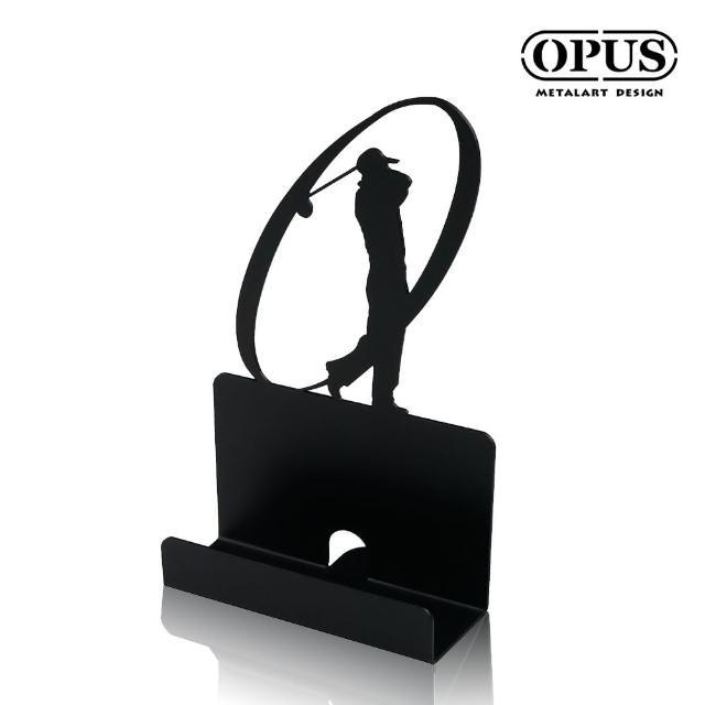 【OPUS 東齊金工】歐式鐵藝名片座/高級名片架/會展用品/金屬商務名片盒(CA-go12B 高爾夫_經典黑)