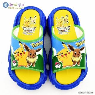 【童鞋城堡】童鞋城堡-神奇寶貝 寶可夢 伊布戶外拖鞋戶外拖鞋(PA1772-藍)
