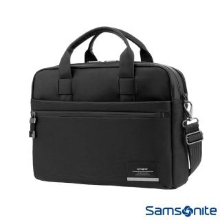 【Samsonite 新秀麗】Vestor商務保護隔層筆電公事包M 黑(DV6)