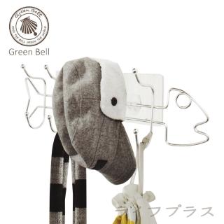 【GREEN BELL 綠貝】綠貝304無痕魚形五連掛勾-2入