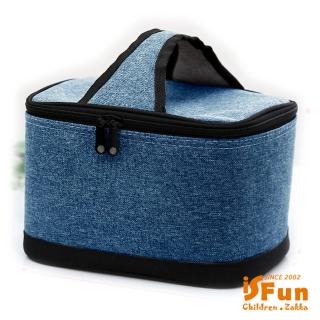 【iSFun】極簡牛仔布*加厚手提保冷保溫便當包(2色可選)