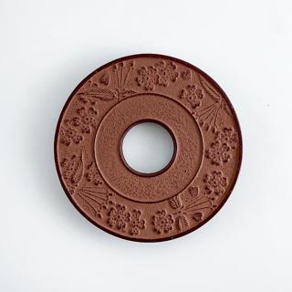 【福介商店】南部鐵器 日本鑄鐵壺墊 岩鑄 丸型櫻 茶色(鍋墊 隔熱墊 茶具)