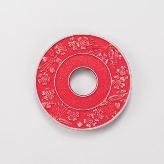 【福介商店】南部鐵器 日本鑄鐵壺墊 岩鑄 丸型櫻 銀紅梅色(鍋墊 隔熱墊 茶具)