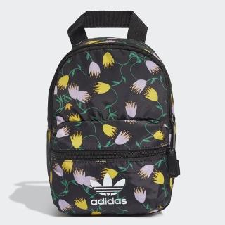 【adidas 愛迪達】MINI BP GR Q2 滿版花 黑色 迷你小後背包(FL9682)