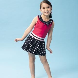 【SAIN SOU 聖手牌】女童連身裙泳裝附泳帽(A882007)