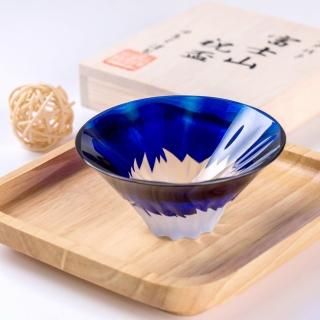 【田島硝子】日本製 職人手工製作富士山祝盃 清酒杯-琉璃色(TG13-013-1B)