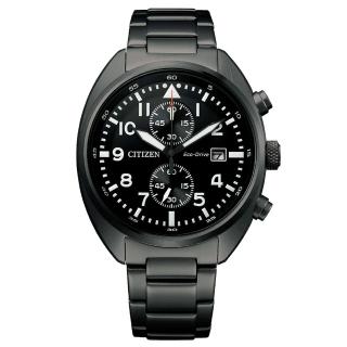 【CITIZEN 星辰】Chronograph光動能計時手錶-全黑-41mm(CA7047-86E)