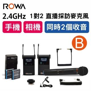 【ROWA 樂華】RW-2401S 1對2無線麥克風-B(手機/相機/攝影機/電腦/採訪/直播)