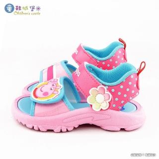 【童鞋城堡】佩佩豬 小花朵造型涼鞋 粉紅豬小妹(PG4515-桃)