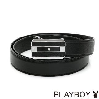 【PLAYBOY】兔頭LOGO 自動皮帶(黑色)