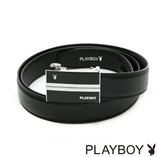 【PLAYBOY】兔頭LOGO 自動皮帶(黑色)