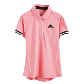 【KAPPA】KAPPA義大利 吸濕速乾KOOL DRY 女排汗POLO衫(莓粉麻花 黑 白)