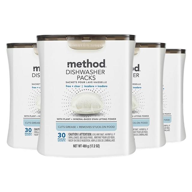 【method 美則】潔淨三效聰明洗碗球30顆x4 洗碗錠 洗碗粉 洗碗機專用