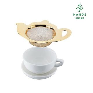 【TOKYU HANDS 台隆手創館】不銹鋼茶濾網附杯(金)