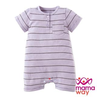 【mamaway 媽媽餵】BABY 橫紋連身包屁衣(共3色)