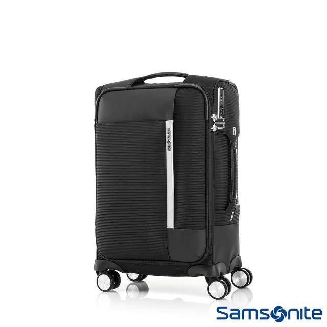 【Samsonite 新秀麗】20吋Bricter極強內裝防盜拉鍊布面TSA登機箱(黑/海軍藍)