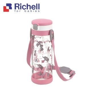 【Richell 利其爾】粉紅派對吸管冷水壺450ml(全新LC四帶水杯系列)