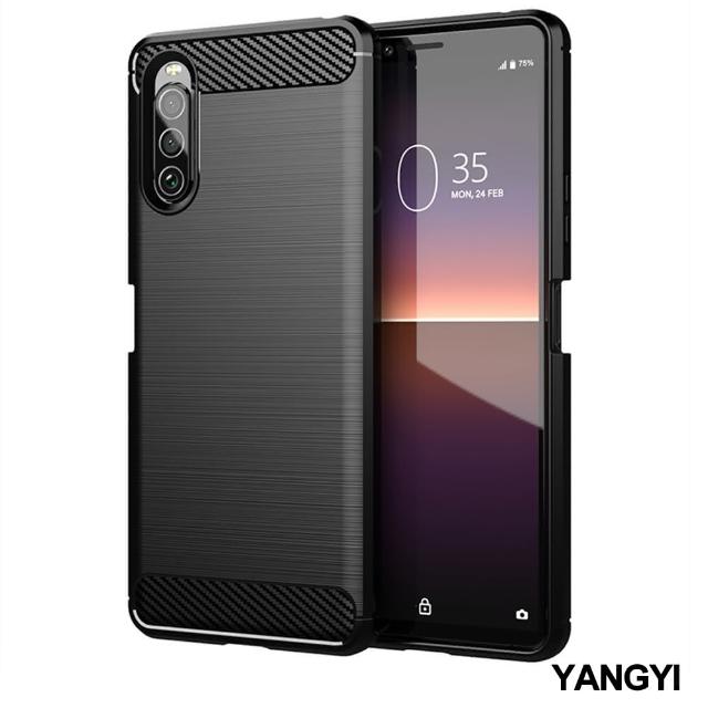 【YANG YI 揚邑】SONY Xperia 10 II 拉絲紋碳纖維軟殼散熱防震抗摔手機殼