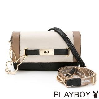 【PLAYBOY】斜背包-附寬背帶 摩登都市系列(棕色)