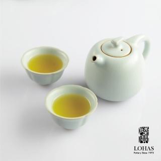 【LohasPottery 陸寶】汝窯藏器 錦珠壺 自在茶組 一壺兩杯(陶瓷泡茶壺 杯壺組 瑪瑙為釉  精湛工藝)