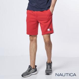 【NAUTICA】運動風休閒刷毛短褲(紅)