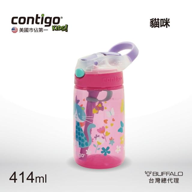 【CONTIGO】美國CONTIGO 兒童吸管瓶 14oz/414cc(貓咪)