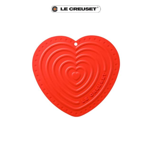 【Le Creuset】耐熱矽膠愛心隔熱墊(櫻桃紅)