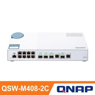 【QNAP 威聯通】12埠 L2 Web 管理型10GbE交換器(QSW-M408-2C)