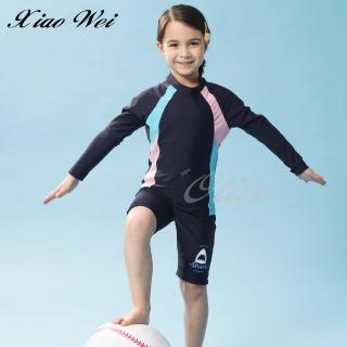 【SAIN SOU 聖手牌】女中大童二件式防曬長袖泳裝(NO.A8020028)