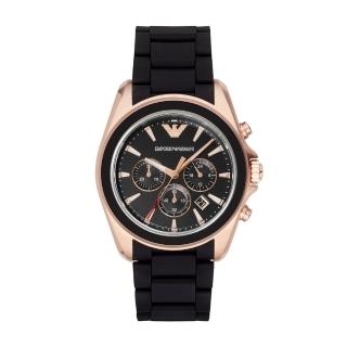 【EMPORIO ARMANI】休閒質感時尚橡膠腕錶44mm(AR6066)