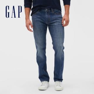 【GAP】男裝 淺色水洗彈力五口袋牛仔褲(603640-藍色)