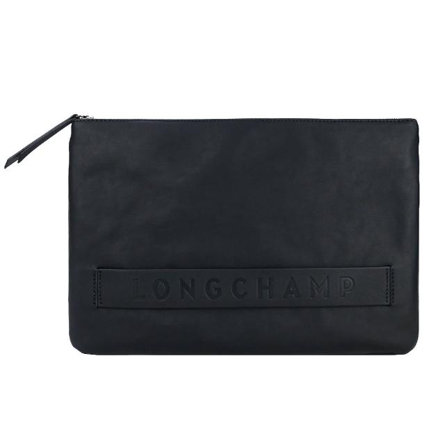 LONGCHAMP【LONGCHAMP】3D系列素面牛皮手拿包(黑)