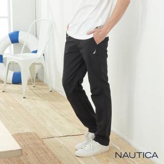 【NAUTICA】百搭涼感鬆緊長褲(黑)